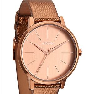 Nixon Kensington Rose Gold Leather watch